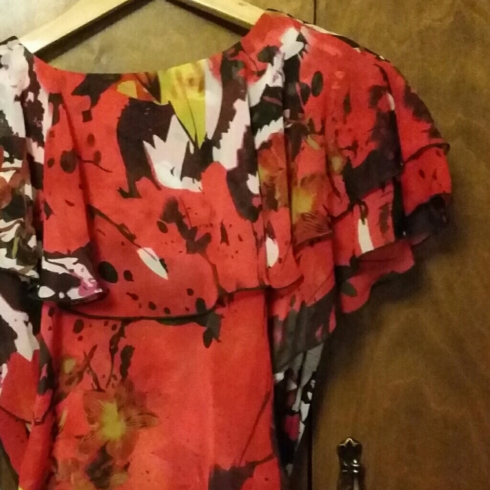 NWT MISS SIXTY-RED Multi-colored Ruffled Dress - Picture 4 of 11